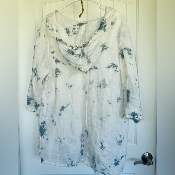 C&C California 100% Linen Tie Dye Tunic 1X - Picture 8 of 11